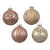 Lot De 12 Boules De Noël En Verre Eva Rose Clair -Village de Noel 1 plateau a 12 boules verre emaille mat pomme pin mooulee ligne fine moul ligne large moul branch 4ass dia8 00cm rose doux couleur s 116431 1653902013