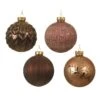 Lot De 12 Boules De Noël En Verre Eva Vieux Rose -Village de Noel 1 plateau a 12 boules verre emaille mat pomme pin mooulee ligne fine moul ligne large moul branch 4ass dia8 00cm vieux rose couleur s 116434 1653901987