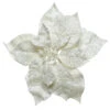 Poinsettia De Noël Pailletée Glit (26 Cm) Sur Clip Blanc -Village de Noel 1 poinsettia pes s clip a paill 26x26x7cm blanc 70626