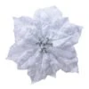 Poinsettia De Noël Giana Sur Clip Blanc -Village de Noel 1 poinsettia plastique dia26 00 h6 00cm blanc 100282 1624286689