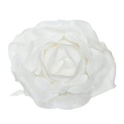 Fleur De Noël Avec Crochet Rosine Blanc