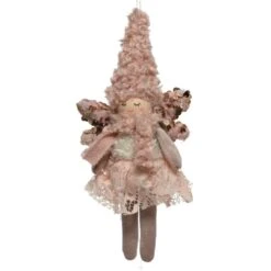 Fillette Mouton De Noël à Suspendre Rose