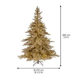 Sapin Artificiel De Noël Tiffany H180 Cm Or -Village de Noel 1 tiffany sapin or h 180cm 129313 1686040447