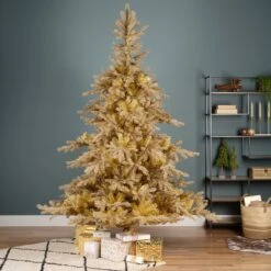 Sapin Artificiel De Noël Tiffany H180 Cm Or