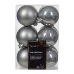 Lot De 12 Boules De Noël (D60 Mm) Alpine Gris Marbre