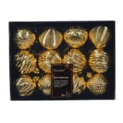 Lot De 12 Boules De Noël (D60 Mm) Jem Or