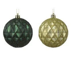 Lot De 12 Boules De Noël Mina Vert Sapin -Village de Noel 12 boule incassable pine green pistachio 129139 1686043827