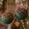 Lot De 12 Boules De Noël Caméléon Vert -Village de Noel 12 boule mousse 3col ass red copper espresso velvet pink 129154 1687510952