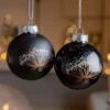 Lot De 12 Boules De Noël (D80 Mm) Fay Noir -Village de Noel 12 boule sur fil incassable brillant mat fleur 2ass shiny 129005 1687357472