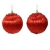 Lot De 12 Boules De Noël (D80 Mm) Brilla Rouge -Village de Noel 12 boule sur fil mousse lignes paillettes 128993 1685709679