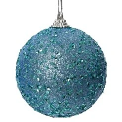 Lot De 12 Boules De Noël (D80 Mm) Kévy Bleu Pétillant