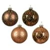 Lot De 12 Boules De Noël (D80 Mm) En Verre Stud Brun Café