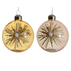 Lot De 12 Boules De Noël (D80 Mm) En Verre Stefy Or