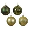 Lot De 12 Boules De Noël (D80 Mm) En Verre Jody Pistache -Village de Noel 12 boule verre pistachio pine green shiny matt 129004 1685959533