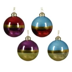 Lot De 12 Boules De Noël (D80 Mm) En Verre Clory Multicolore
