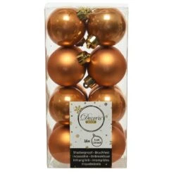 Lot De 16 Boules De Noël (D40 Mm) Alpine Ambre