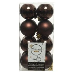 Lot De 16 Boules De Noël (D40 Mm) Alpine Marron Foncé