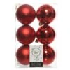 Lot De 6 Boules De Noël (D80 Mm) Alpine Rouge -Village de Noel 25030 1601453288