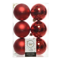 Lot De 6 Boules De Noël (D80 Mm) Alpine Rouge