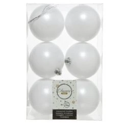 Lot De 6 Boules De Noël (D80 Mm) Alpine Blanc