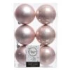 Lot De 6 Boules De Noël (D80 Mm) Alpine Rose Poudré -Village de Noel 25043 1591085452