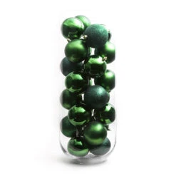 Lot De 30 Boules De Noël (D80 Mm) New Alpine Vert Sapin