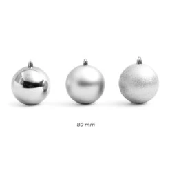 Lot De 30 Boules De Noël (D80 Mm) New Alpine Argent -Village de Noel 30grandes tailles newalpine argent