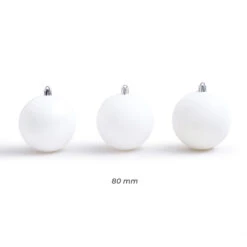 Lot De 30 Boules De Noël (D80 Mm) New Alpine Blanc -Village de Noel 30grandes tailles newalpine blanc