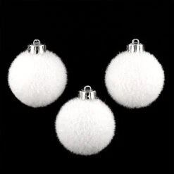 Lot De 3 Boules De Noël (D60 Mm) Bouba Blanc
