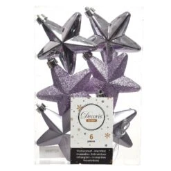 Lot De 6 étoiles De Noël à Suspendre Alpine Lilas
