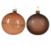 Lot De 6 Boules De Noël (D80 Mm) En Verre Couronne D'étoiles Brun Café -Village de Noel 6 boule verre brillant mat etoiles tout autour 2col 128918 1685438629