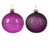 Lot De 6 Boules De Noël (D80 Mm) En Verre Couronne D'étoiles Violet -Village de Noel 6 boule verre brillant mat etoiles tout autour 2col 128919 1685438645