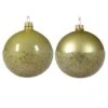 Lot De 6 Boules De Noël (D80 Mm) En Verre Gléa Pistache -Village de Noel 6 boule verre email mat bas ballotine 2col 128964 1685437764