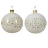 Lot De 6 Boules De Noël (D80 Mm) En Verre Couronne D'étoiles Blanc Laine -Village de Noel 6 boule verre email mat etoiles tout autour 2col 128912 1685438432