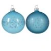 Lot De 6 Boules De Noël (D80 Mm) En Verre Couronne D'étoiles Bleu Pétillant -Village de Noel 6 boule verre email mat etoiles tout autour 2col 128920 1685438663