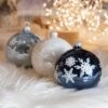 Lot De 6 Boules De Noël (D80 Mm) En Verre Starre Bleu -Village de Noel 6 boule verre winterwhite hazy blue night blue 128905 1687349376