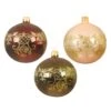Lot De 6 Boules De Noël (D80 Mm) En Verre Volute Bordeaux -Village de Noel 6 boules verre oxblood pearl pine green 128904 1685967087