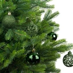 Lot De 37 Boules De Noël (D60 Mm) Alpine Mix Vert Sapin -Village de Noel 62416 1596529709
