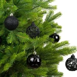 Lot De 37 Boules De Noël (D60 Mm) Alpine Mix Noir -Village de Noel 70850 1596529827