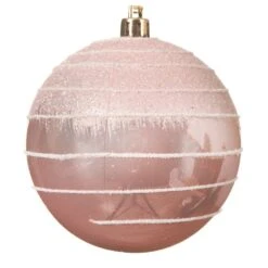 Lot De 12 Boules De Noël (D80 Mm) Stigma Rose Poudré