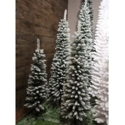Sapin Artificiel De Noël Narrow H180 Cm Vert Enneigé -Village de Noel 71210 1597838511