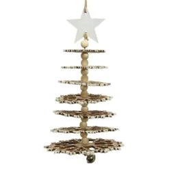 Sapin De Noël à Suspendre En Bois Valdo Blanc