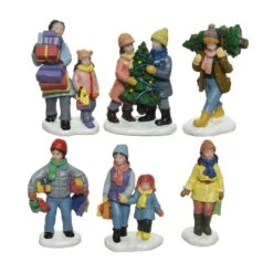 Figurines Shopping De Noël Pour Village