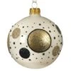 Lot De 6 Boules De Noël En Verre (D80 Mm) Dots Blanc Laine -Village de Noel 85682 1591611989
