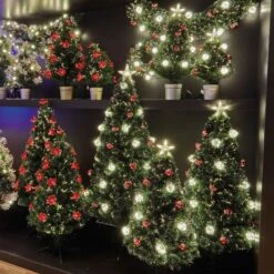 Sapin De Noël Artificiel Lumineux En Fibre Optique Mexico H120 Cm Blanc Chaud -Village de Noel 86210 1598452040