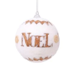 Boule De Noël (D80 Mm) Lettres Blanc