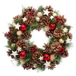 Couronne De Noël Décorée Houx Etoile