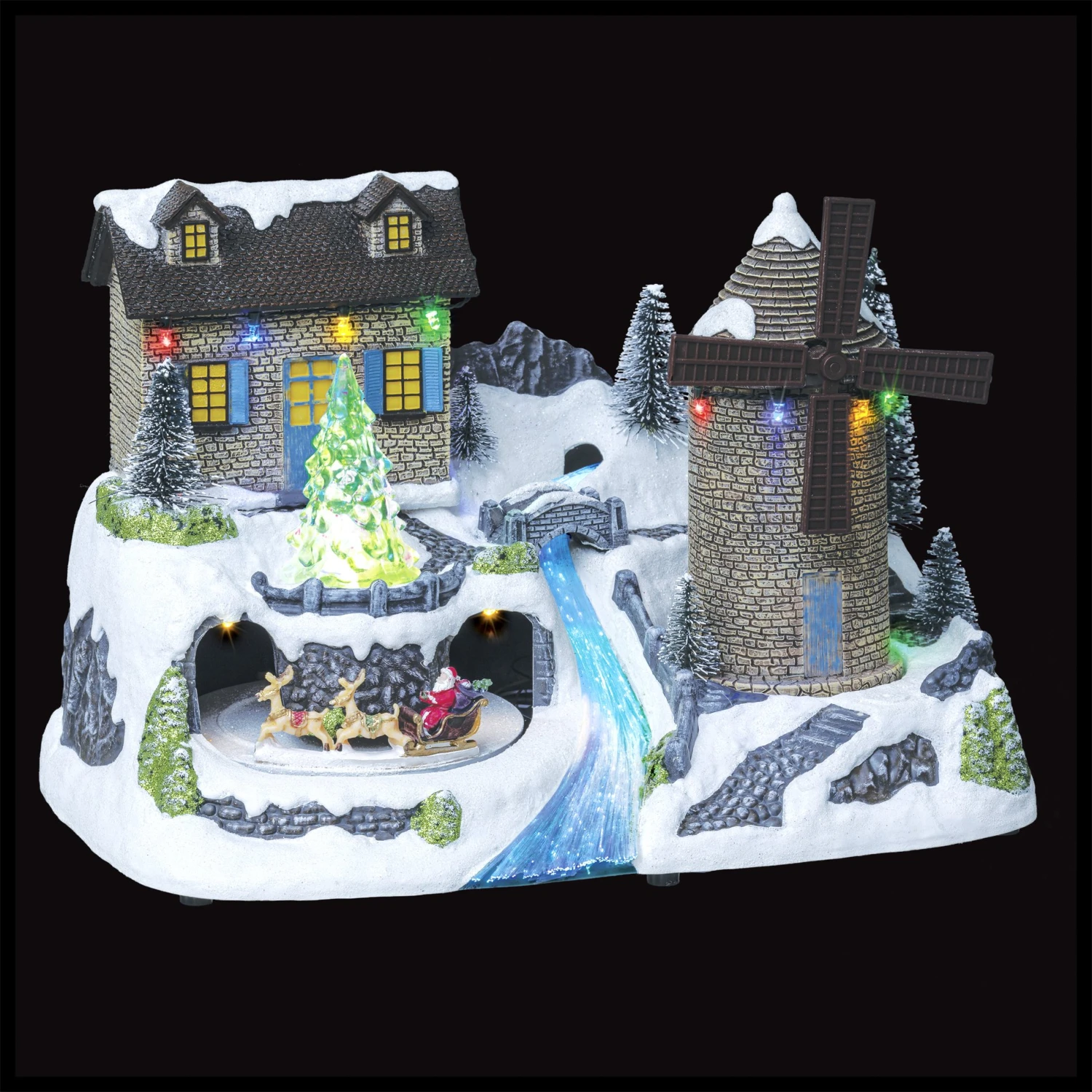 Village De Noël Lumineux Et Musical Moulin à Vent 5 Village De Noël Lumineux Et Musical Moulin à Vent – Image 3