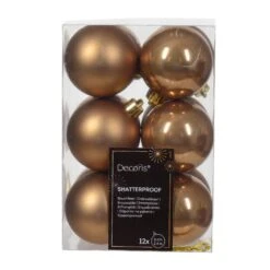 Lot De 12 Boules De Noël (D60 Mm) Alpine Brun Gingembre