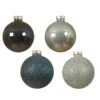 Lot De 42 Boules De Noël En Verre (D60 Mm) (D50 Mm) Domeona Bleu Brumeux/ Bleu Nuit -Village de Noel boite a 42 boules verre brillant emaille paillettes mix dia7 00cm bleu 116377 1653902702